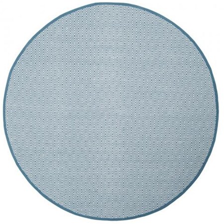 Safavieh 4 x 4 ft. Montauk Hand Woven Round Area Rug Ivory & Light Blue MTK515D-4R